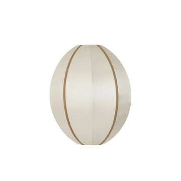 Off - White with Amber Ribbon Oval Lampshade - Small