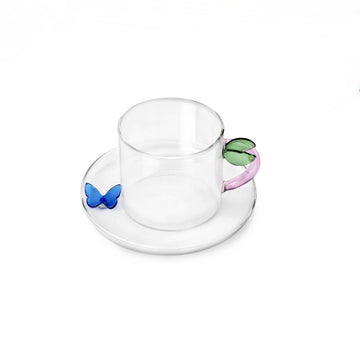 Blue Butterfly Tea Cup + Saucer by Ichendorf