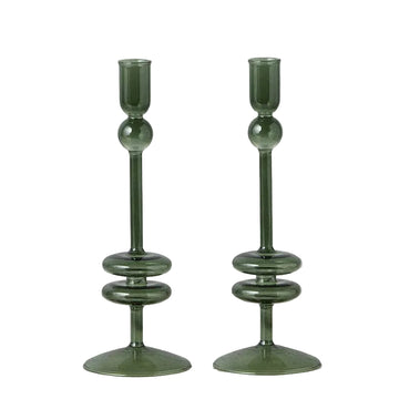 Emerald Glass Candlestick - Medium