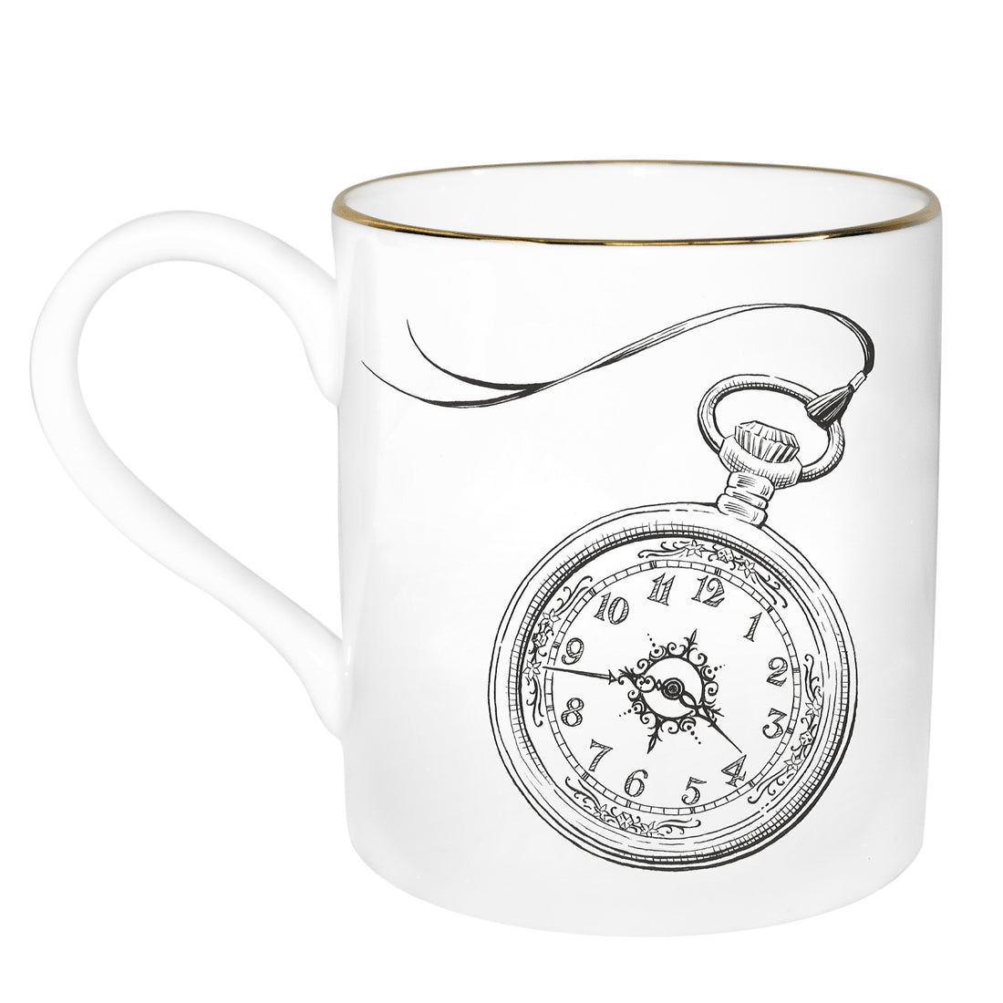 Alice in Wonderland White Rabbit and Pocket Watch Majestic Mug