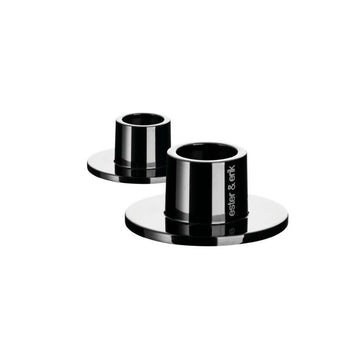 Shiny Black Taper Candle Holders by Ester + Erik