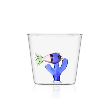 Pink Fish with Blue Seaweed Tumbler - by Ichendorf Milano