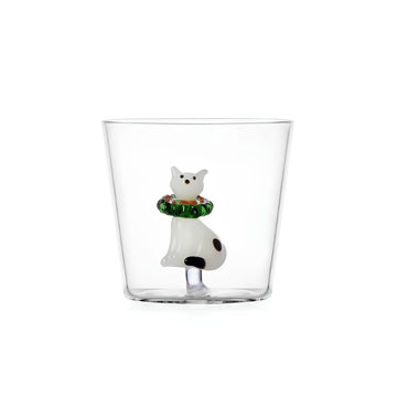 White Cat with Wreath Tumbler by Ichendorf Milano