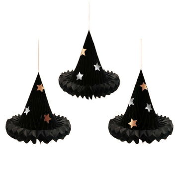 Hanging Honeycomb Witch Hat Decorations by Meri Meri