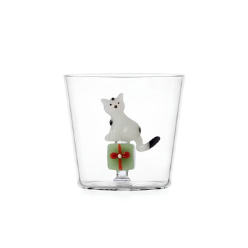 White Cat with Green Gift Tumbler - by Ichendorf Milano