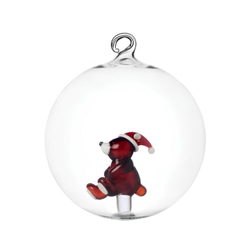 Brown Bear with Christmas Hat Ornament by Ichendorf Milano