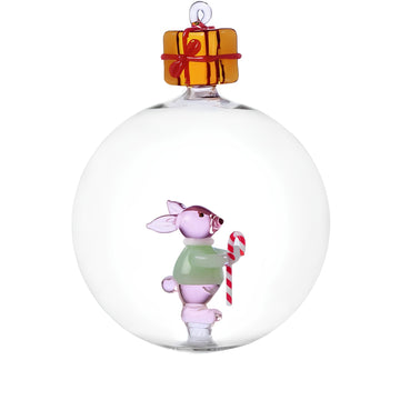 Pink Rabbit with Candy Cane Ornament by Ichendorf Milano