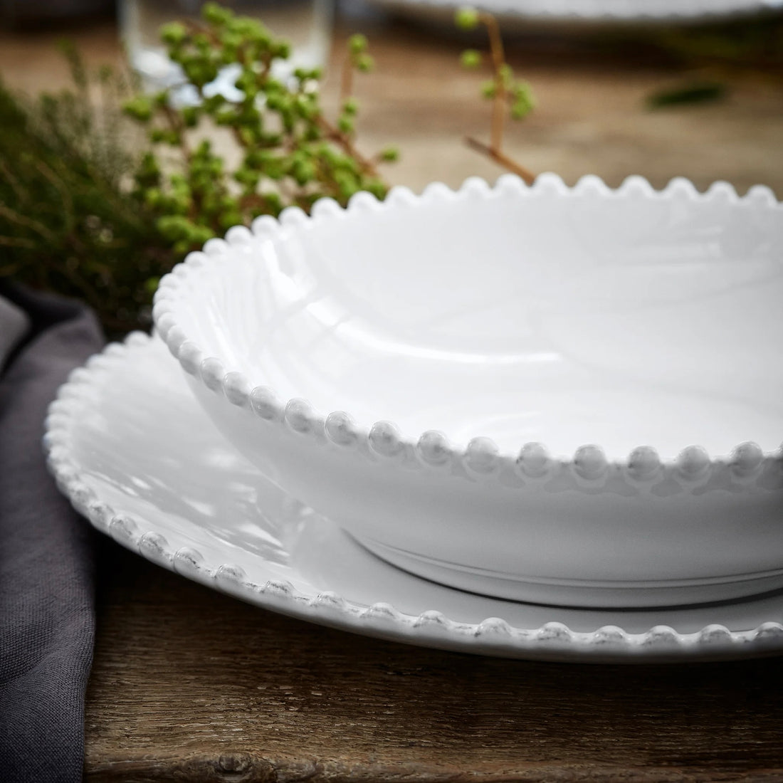 White Pearl Pasta Bowl