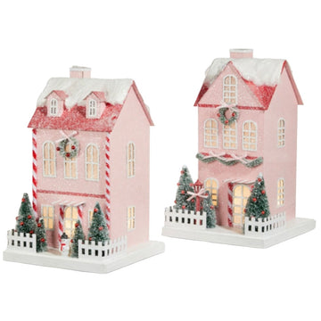 Lighted Pink Paper House - 2 Styles