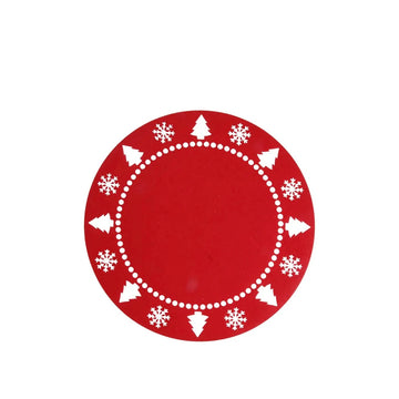 Red Winter Felt Coaster - set of 6