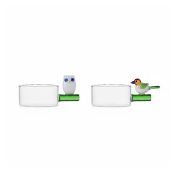 Owl + Bird Tea Light Holder set by Ichendorf Milano