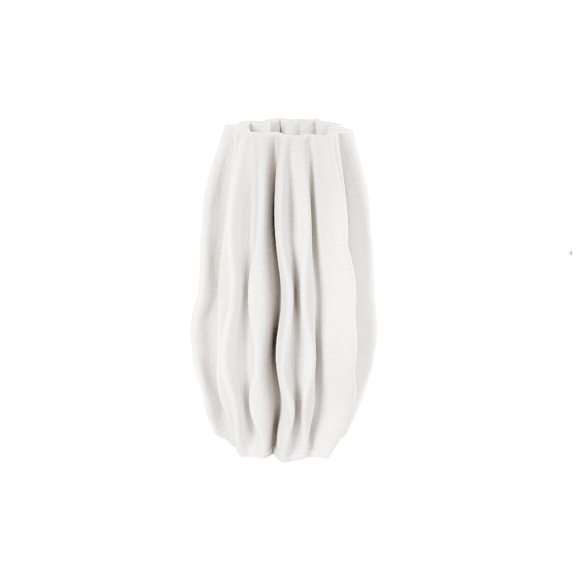 Cream Tall Folded Ceramic Vase - 2 sizes