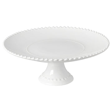 White Pearl Footed Plate - Large