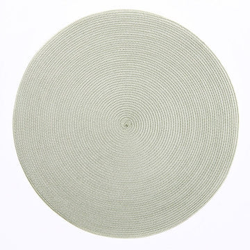 Ivory / Moss Round Placemat by Deborah Rhodes