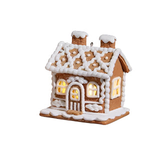Lighted 2 Chimney Gingerbread House - XSmall