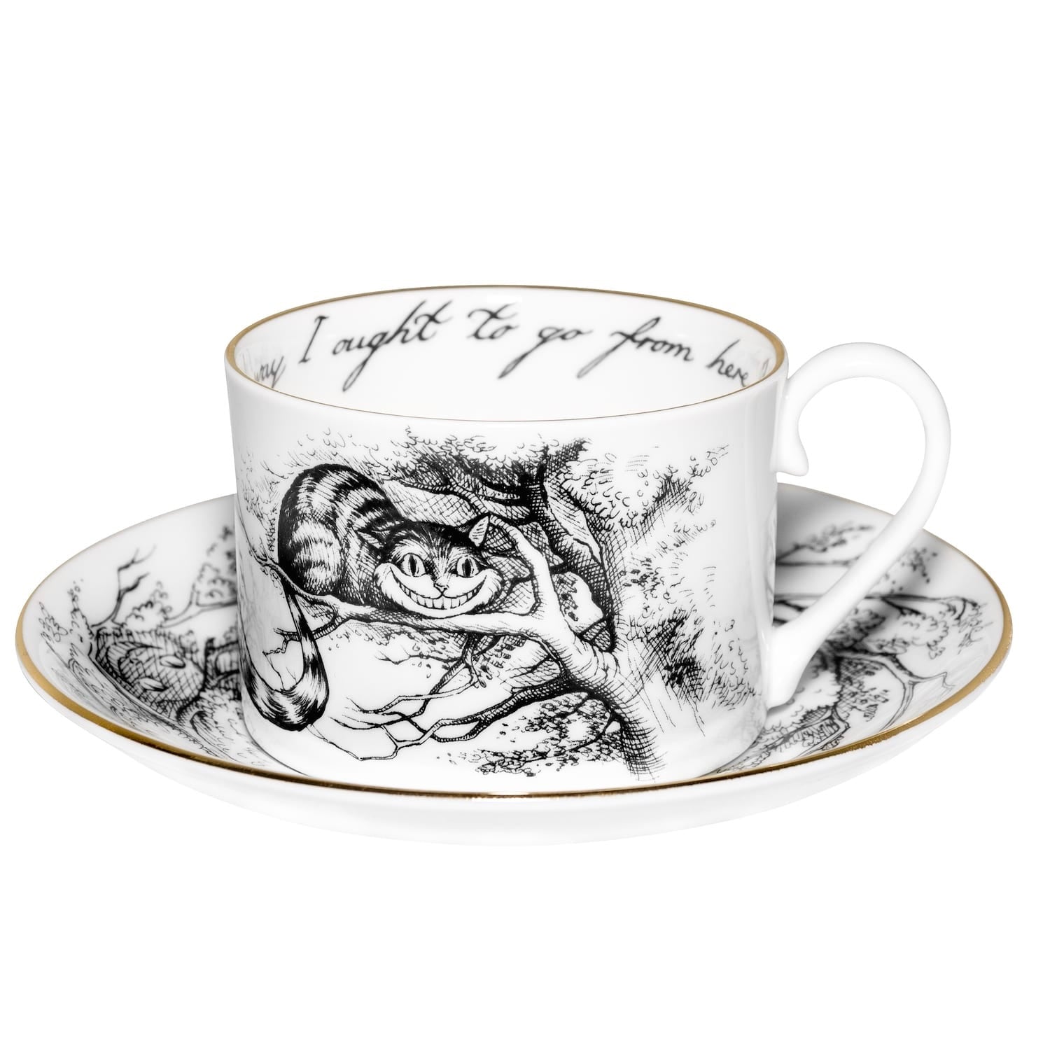Alice in Wonderland Cheshire Cat Cup + Saucer