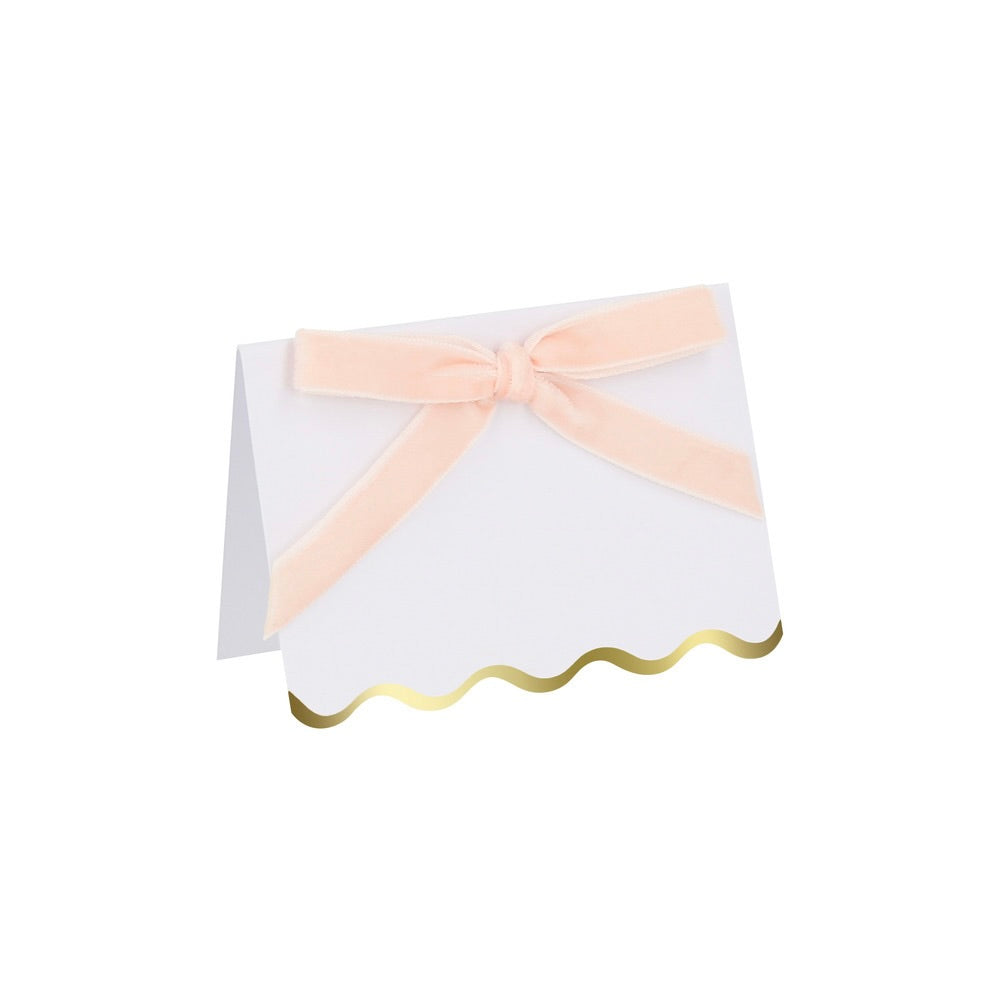 Pastel Velvet Bow Place Cards