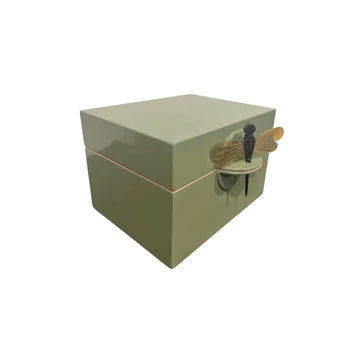 Olive Lacquer Box Dragonfly - Medium