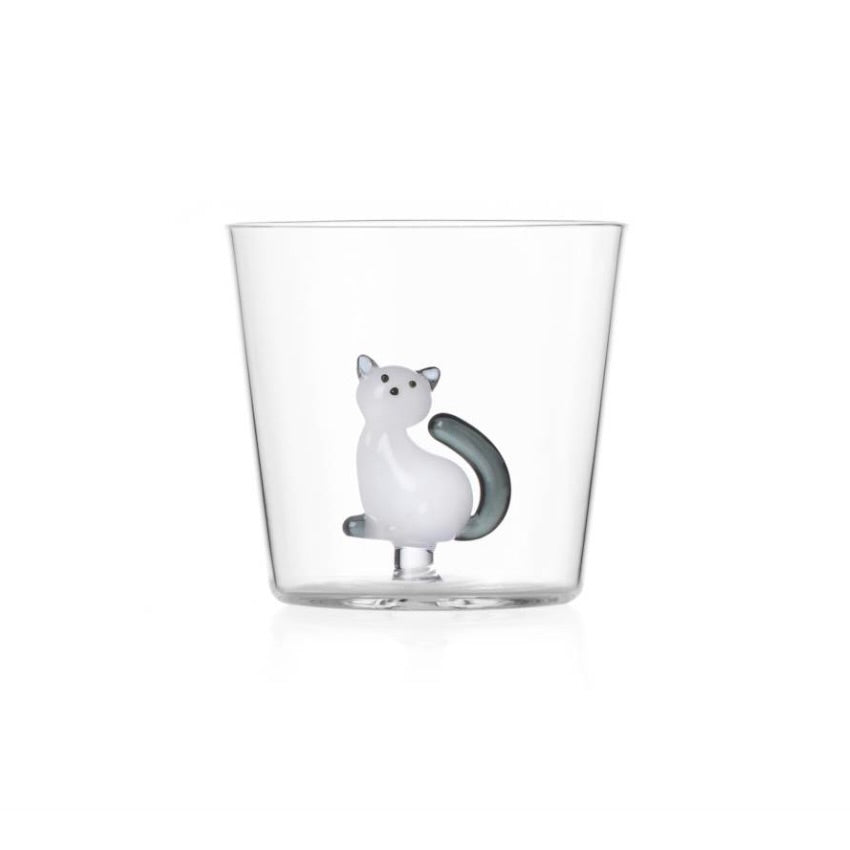 White Cat with Smoke Tail Tumbler - by Ichendorf Milano