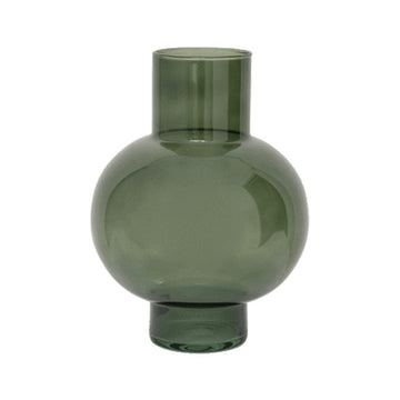 Recycled Glass Round Vase - Green by Urban Nature Culture