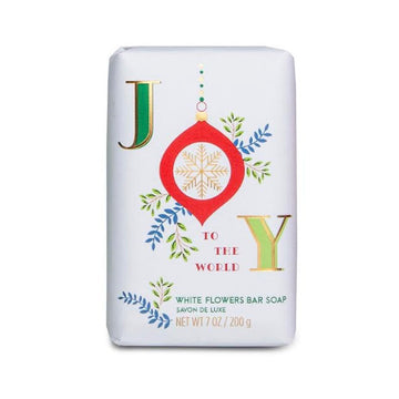 Joy To The World Sentiments White Flowres Bar Soap