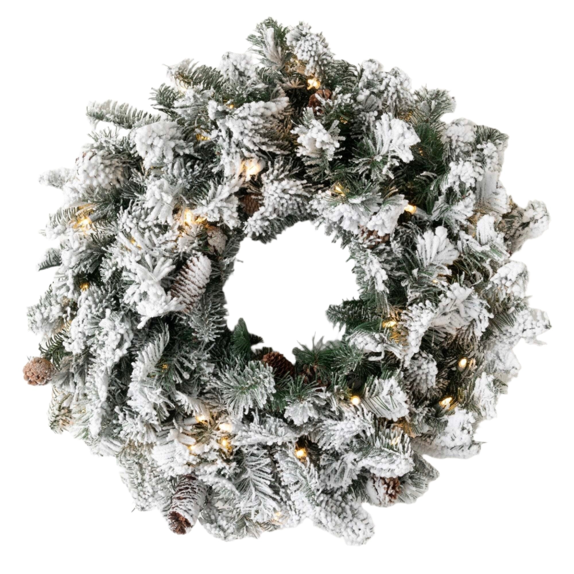 Snowy Wreath with LED lights