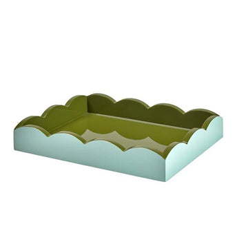 Eau De Nil+ KhakiTwo-Tone Scallop Tray by Addison Ross - Small