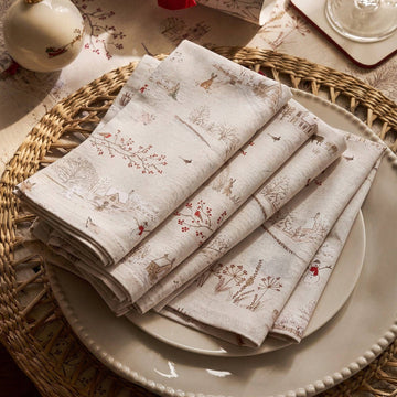 Snowy Village Napkins - set of 4