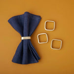 Load image into Gallery viewer, Gold Square Napkin Ring - set of 2

