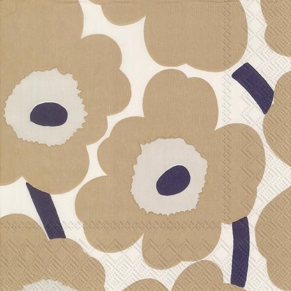 Cream + Linen Mini Unikko Napkin by Marimekko - 2 sizes
