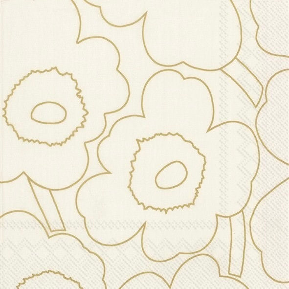 Marimekko Piirto Unikko Napkin - Gold
