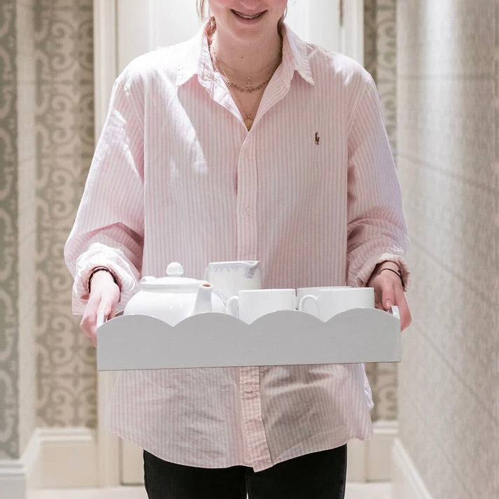 Medium White Tray by Addison Ross