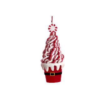 Candy Swirl Tree Santa Bucket Ornament - Various Styles