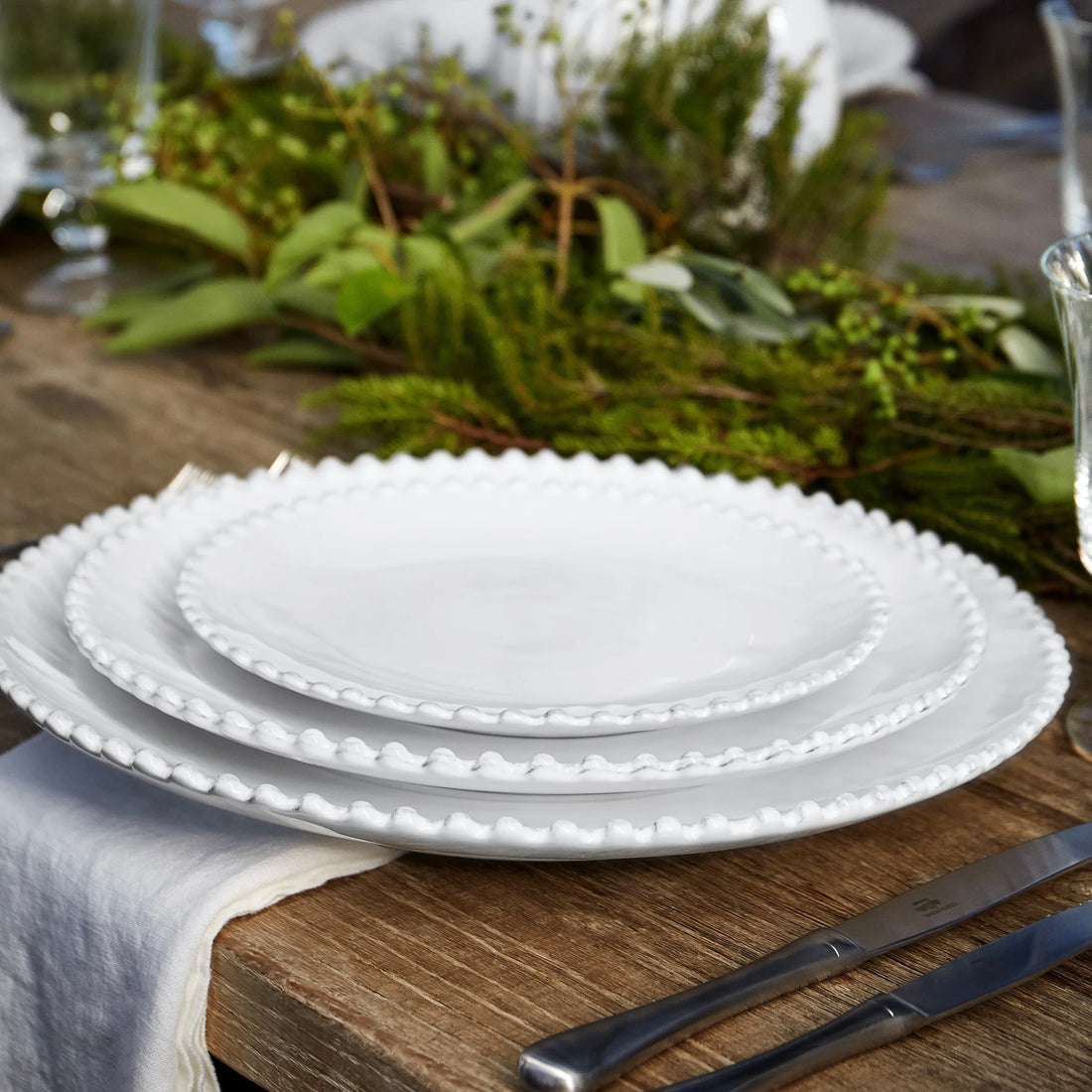 White Pearl Salad Plate - set of 6