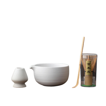 Moon White Gohobi Ceramic Matcha Set