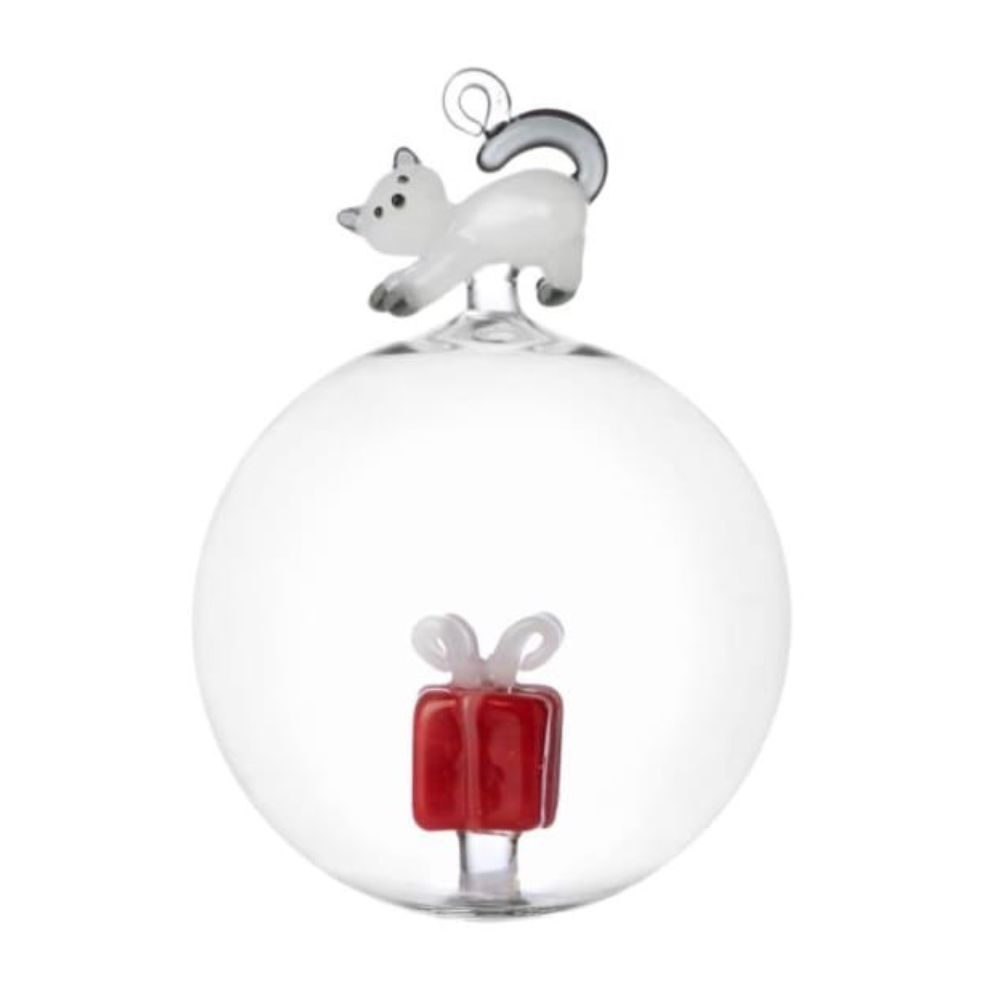 Cat + Gift  Ornament by Ichendorf Milano