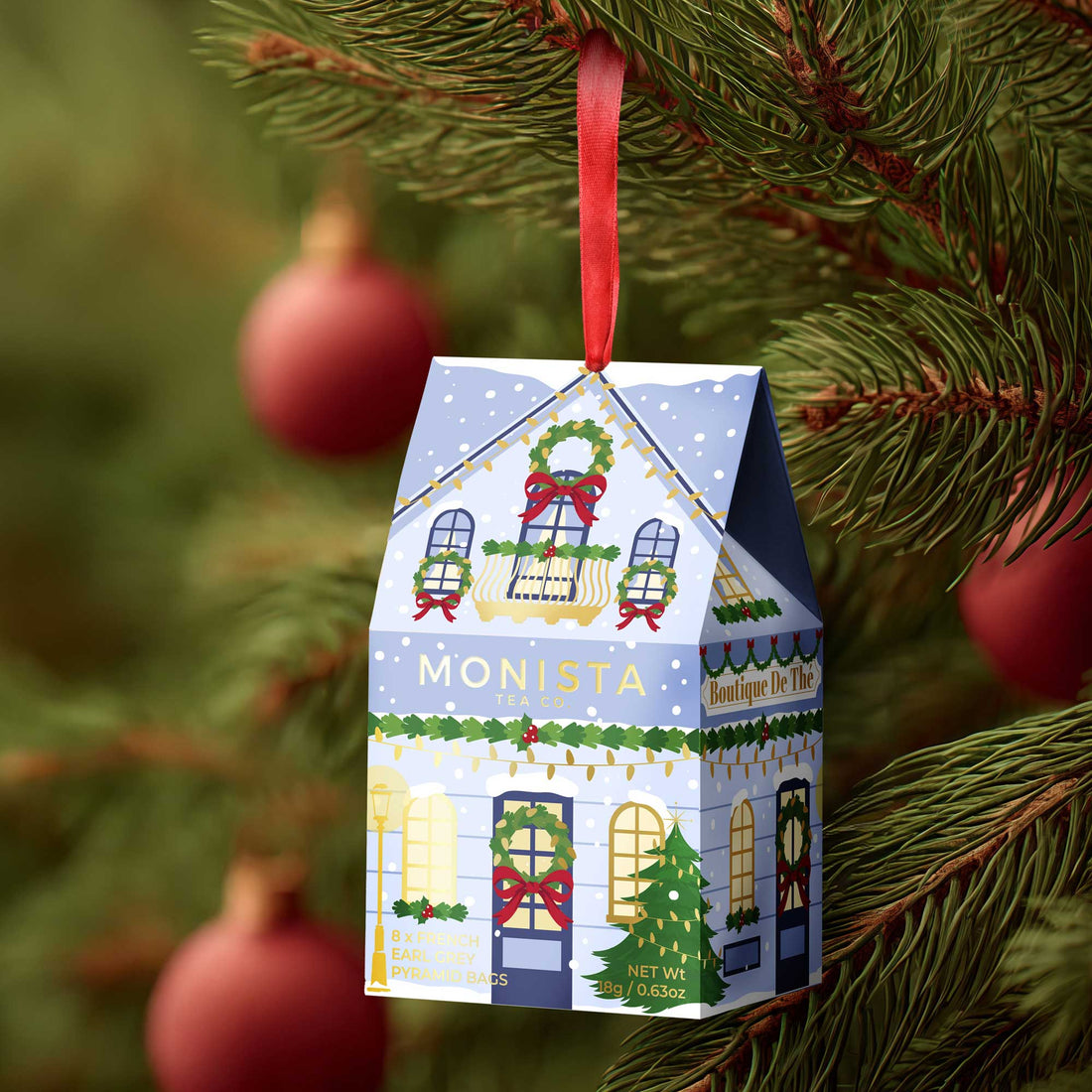 Blue House Christmas Decoration - French Earl Grey Tea