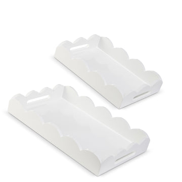 White Scalloped Rectangle Tray - 2 sizes
