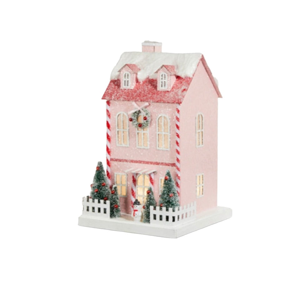 Lighted Pink Paper House - 2 Styles