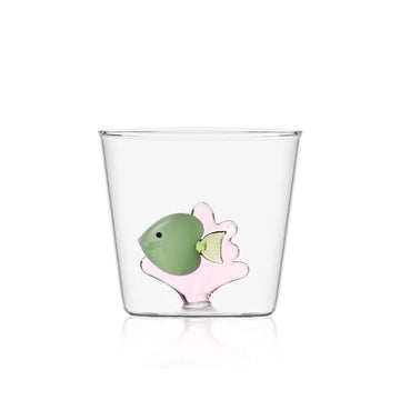 Green Fish with Pink Seaweed Tumbler - by Ichendorf Milano