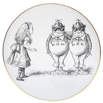 Alice in Wonderland Tweedle Dum & Dee Plate - Large