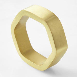 Gold Hexagon Napkin Ring - set of 2