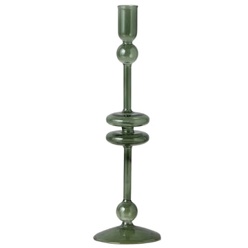 Emerald Glass Candlestick - Large