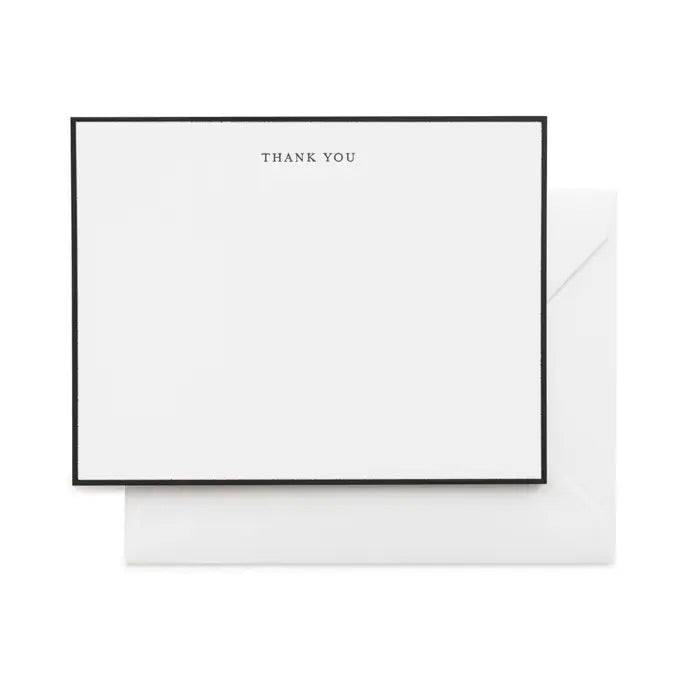 Black Simple Thank You Note - Boxed Set