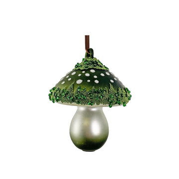 Green Beaded Mushroom Ornament