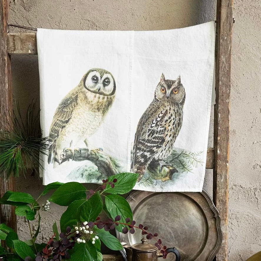 Eagle Owl Tea Towel