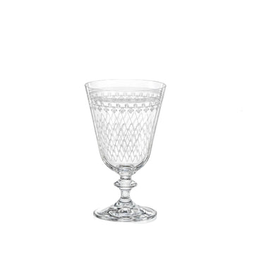 Vintage Etched White Wine Glass- set of 6