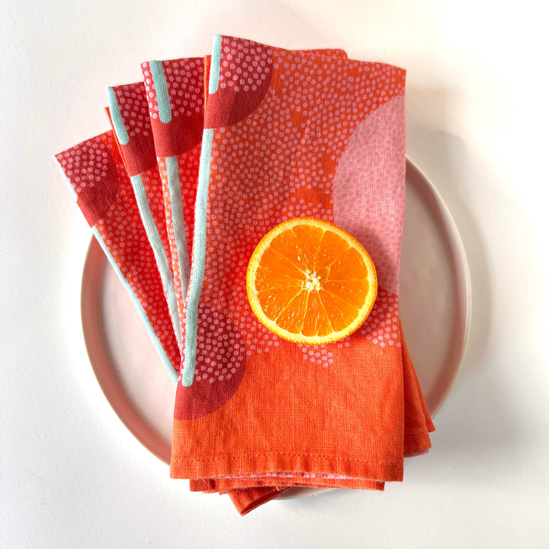 Coral Cascade Linen Napkin - set of 4