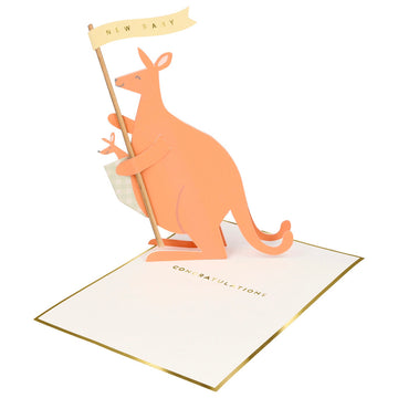 Baby Kangaroo Stand up Card by Meri Meri