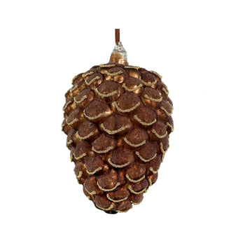 Brown Antique Beaded Cone Ornament